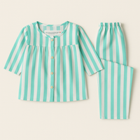 Mint Green Stripes- Night Wear