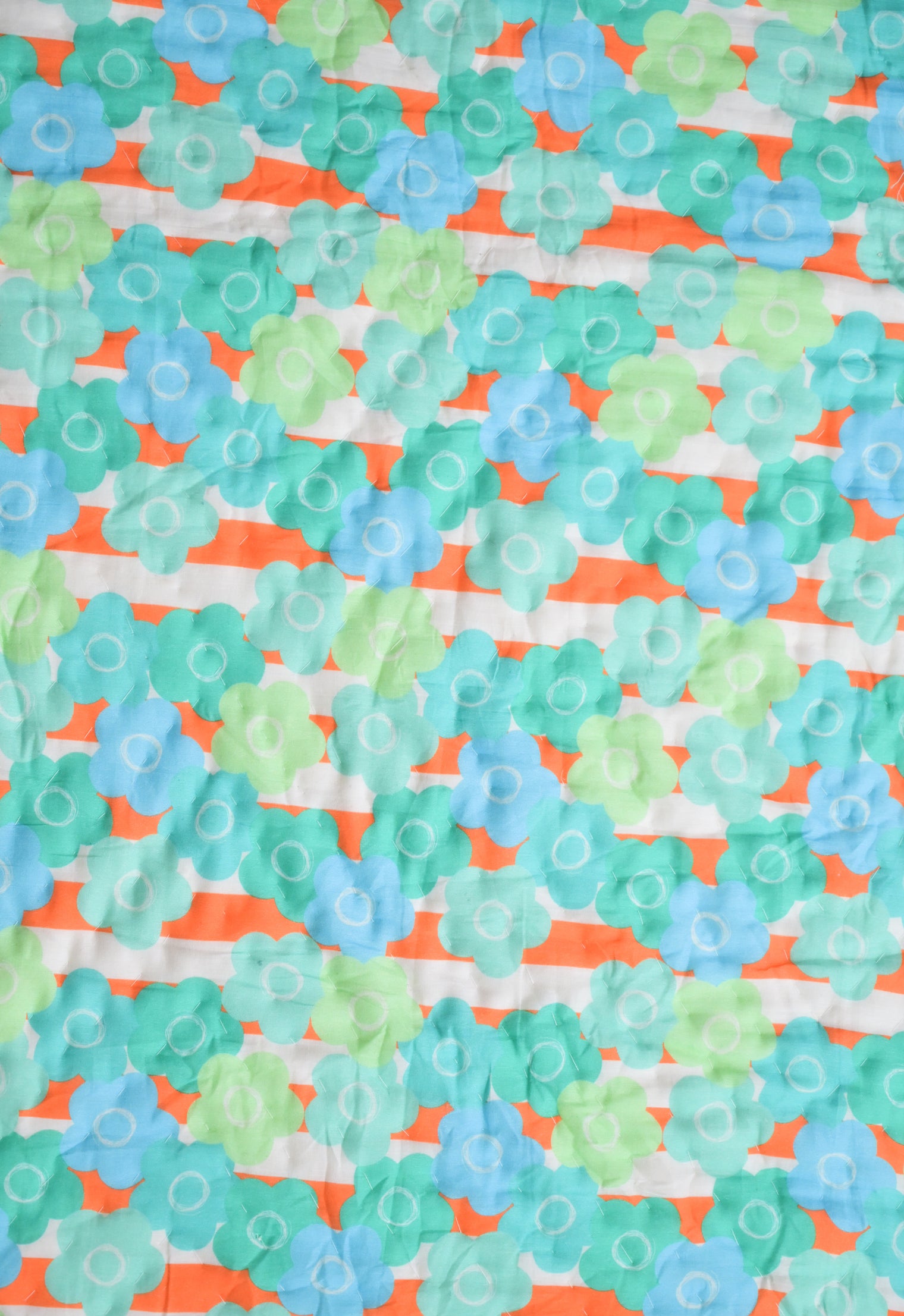 Blue and tangerine florals