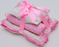 Snuggles and Cuddles Baby Gift Bundle (Seagreen and pink raindrops)