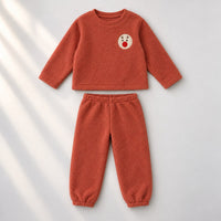 Rust Reindeer Fleece Set top and bottom by Anaario