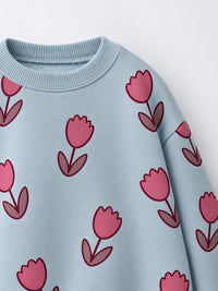 Teal Flowers Jogger Set flat lay by Anaario
