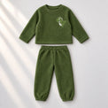 Olive Green Dino Fleece Set top and bottom by Anaario