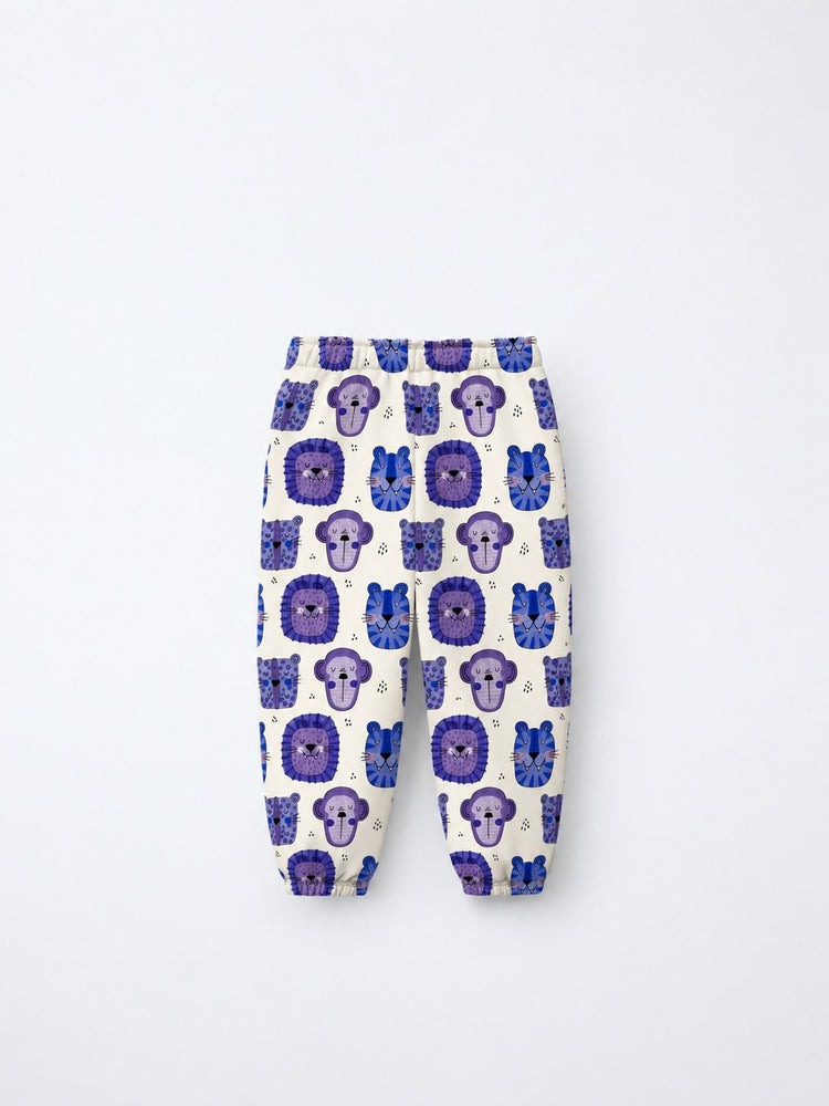 Blue Purple Lion Jogger Set flat lay by Anaario