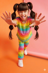 Multi-Coloured Stripes Co-ord Set