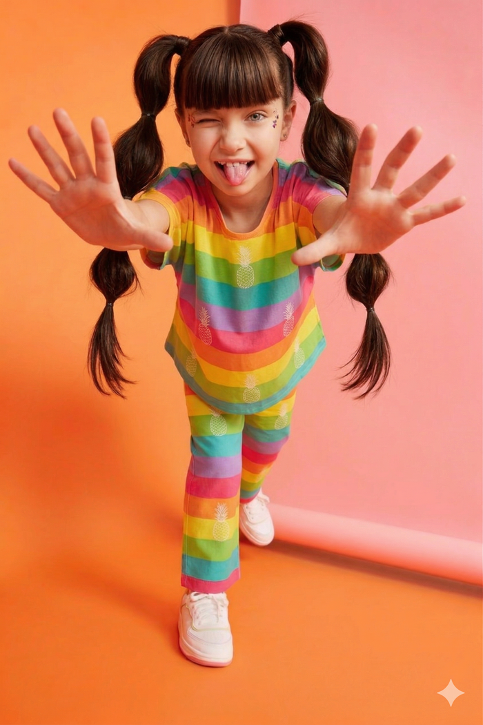 Multi-Coloured Stripes Co-ord Set