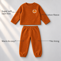 Rust Pumpkin Fleece Set feature highlights by Anaario – super soft, warm cotton fleece, no lining