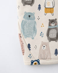 Snow Bear Hooded Barrel Pant Set flat lay by Anaario