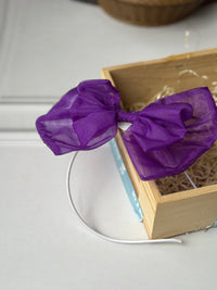Violet Sheer Organza Bow Hairband