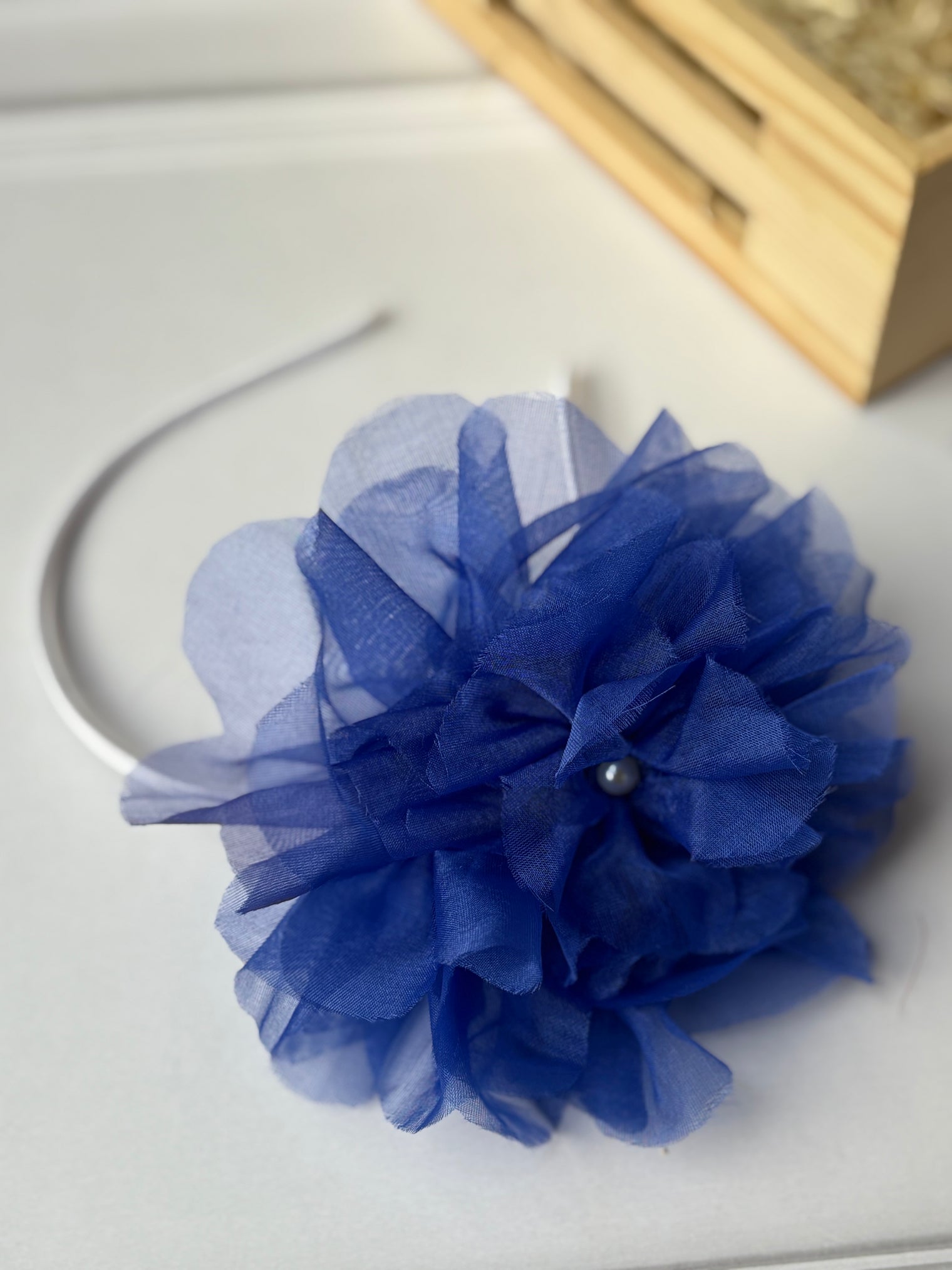 Royal Flower Organza Bow Hairband