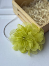 Lime Flower Organza Bow Hairband