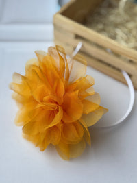 Tangerine Flower Organza Bow Hairband