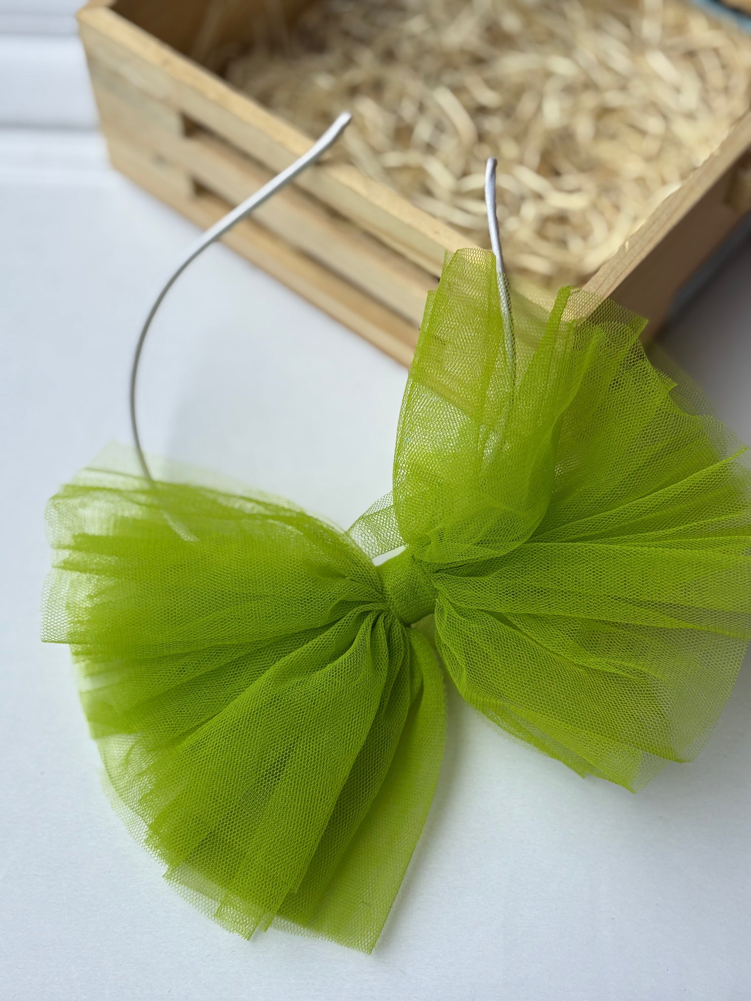 Olive Flower Bow Hairband