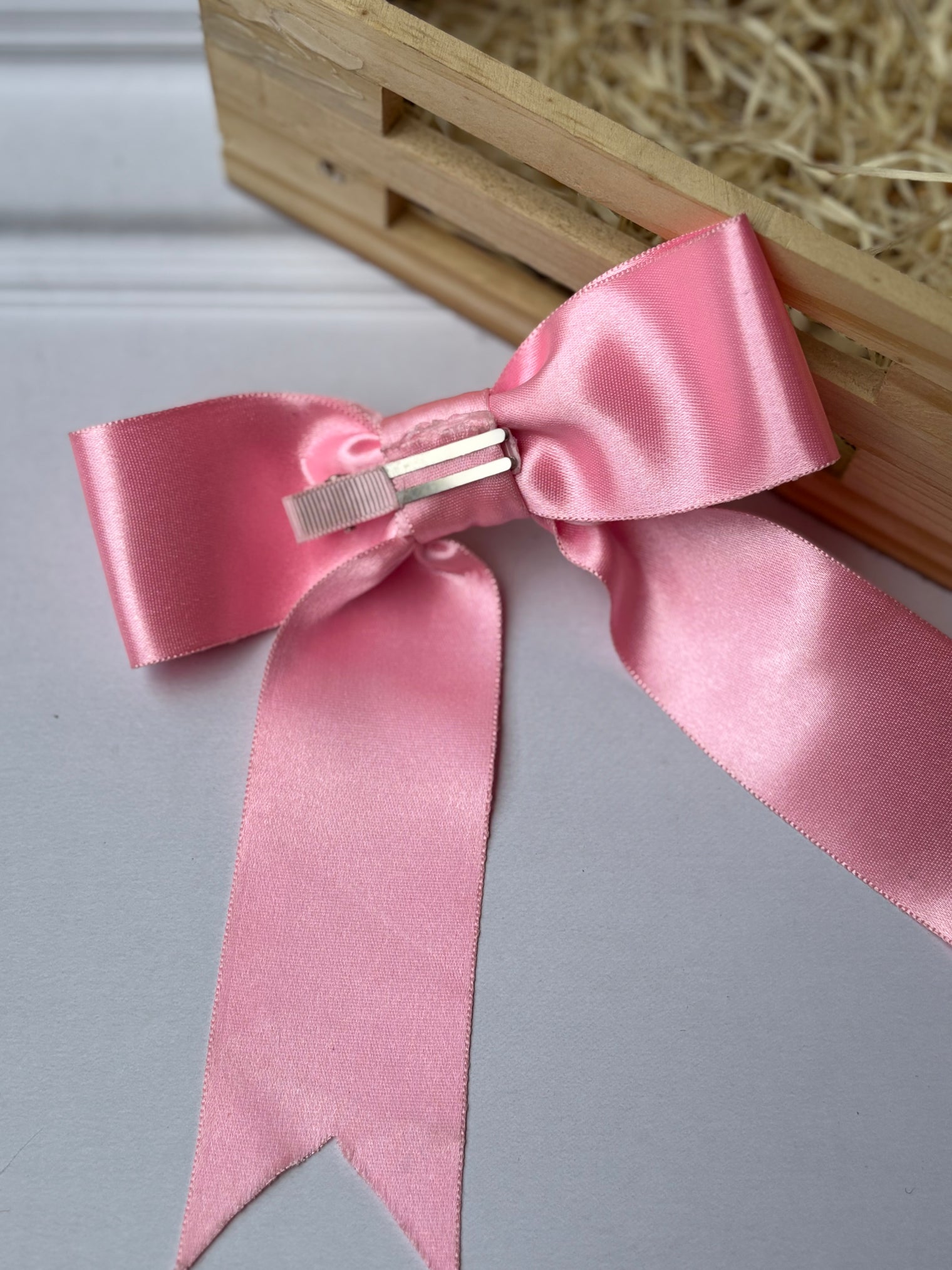 Baby Pink Glow Bow Clip