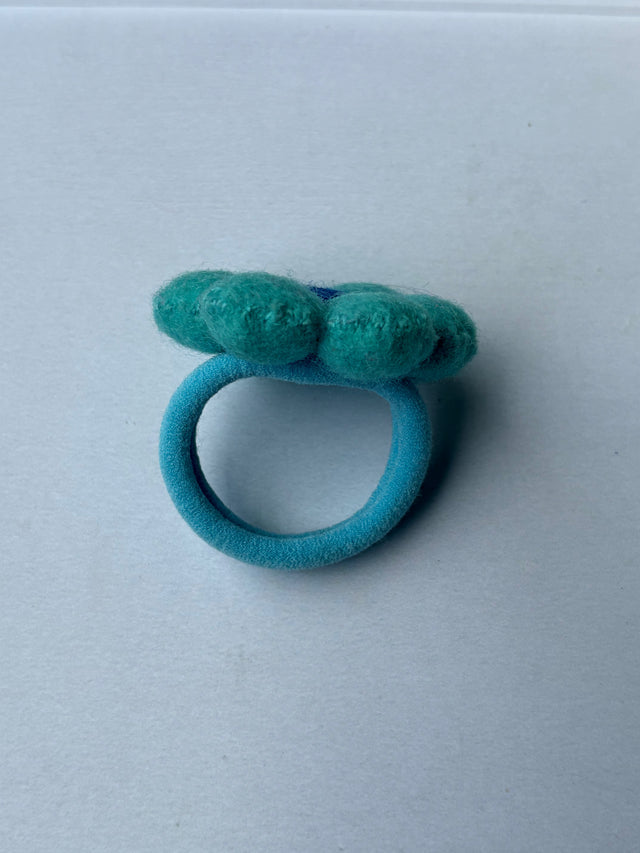Teal Bloom Hair Tie