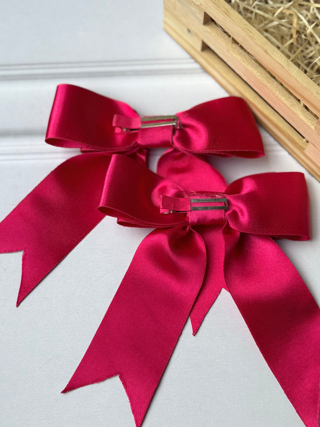 Fuschia Glow Bow Clip