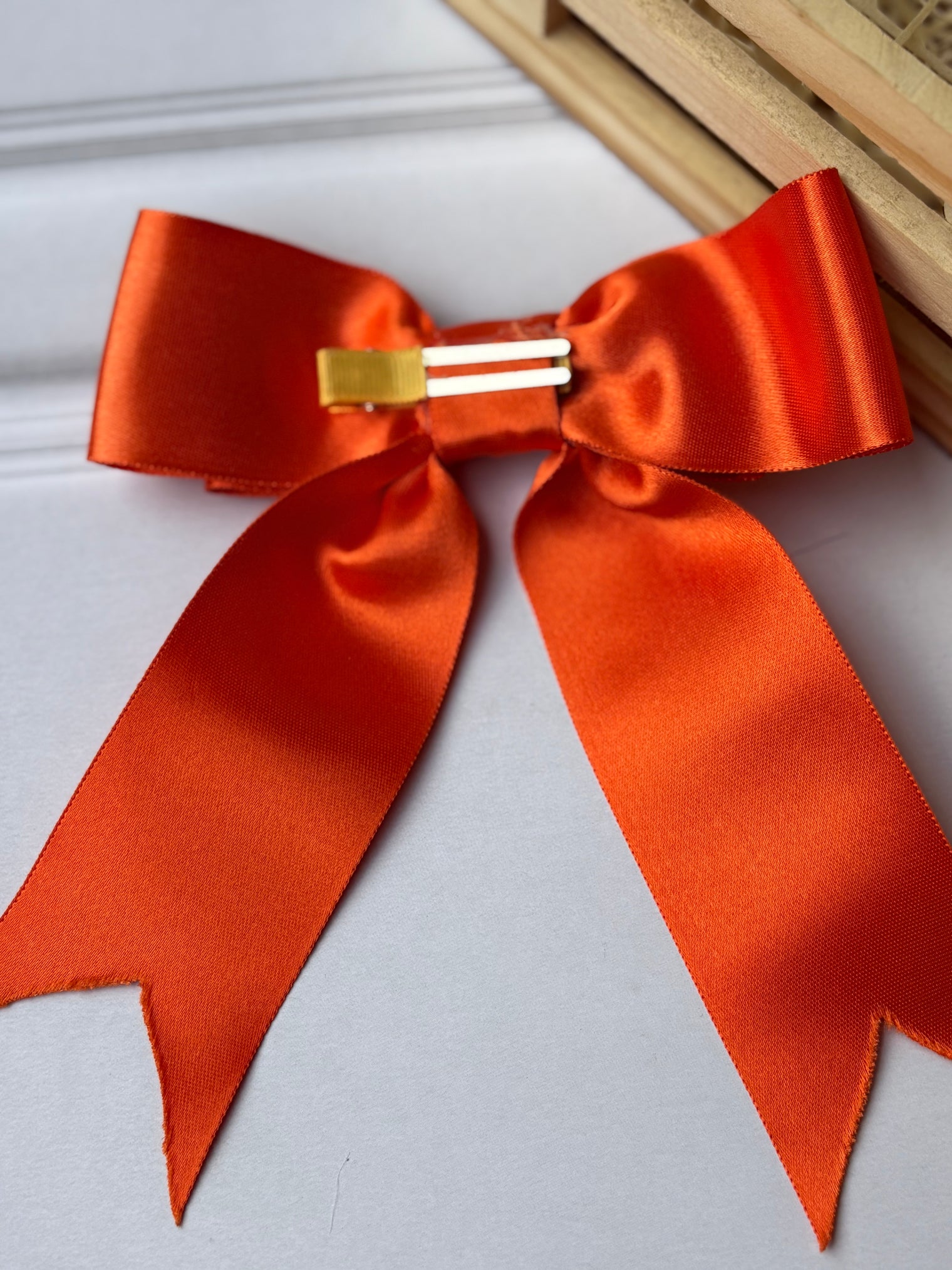 Orange Glow Bow Clip