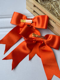 Orange Glow Bow Clip