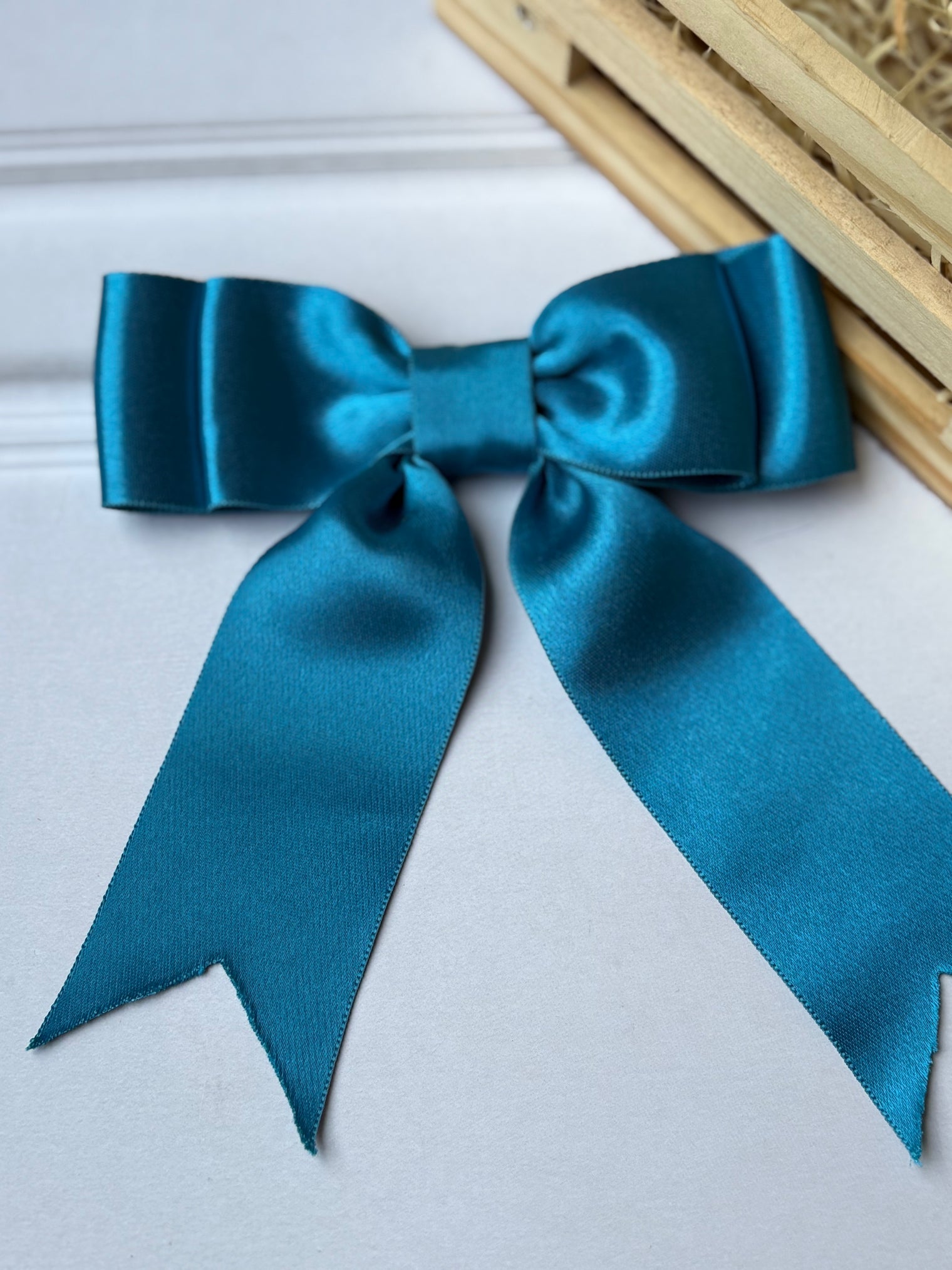Blue Glow Bow Clip