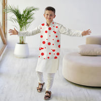 Maharaja Waistcoat - Red Polka Dots