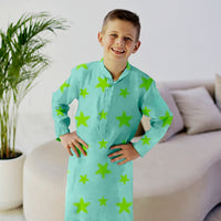 Imperial Kurta and Pajama Set - Green Stars