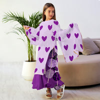 Gulaabo Lehenga with Puffy Sleeves - Purple Hearts