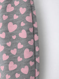 Pink & Grey Hearts Hooded Jogger Set flat lay by Anaario