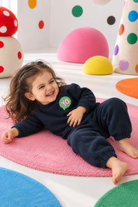 Navy YO Fleece Set for kids by Anaario – winter fleecewear