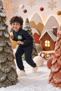 Navy YO Fleece Set for kids by Anaario – winter fleecewear