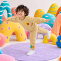 Beige Pac-Man Fleece Set on child by Anaario – winter fleecewear