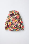 Brown Flowers Hooded Barrel Pant Set flat lay by Anaario