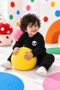 Black Panda Fleece Set on child by Anaario – winter fleecewear