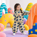 Beige Mammoth Hooded Barrel Pant Set on girl by Anaario – winter kidswear