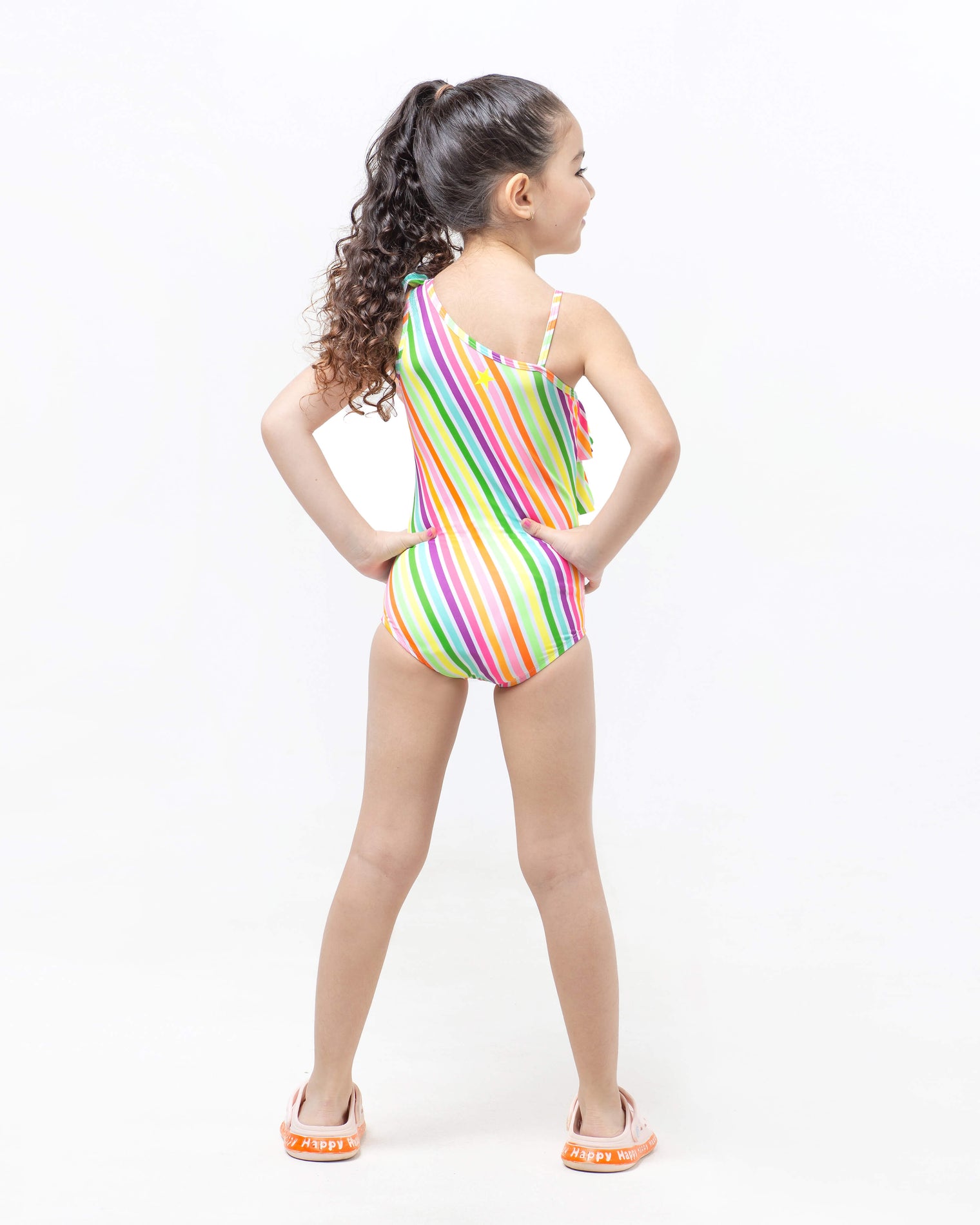 Multicolored Pinstripes Tropical Squeeze Maillots
