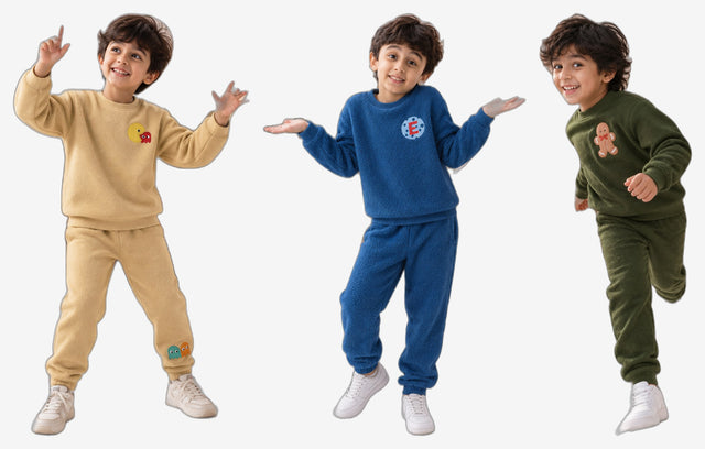 Fleece Set Combo – three sets on models by Anaario