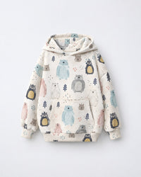 Snow Bear Hooded Barrel Pant Set flat lay by Anaario