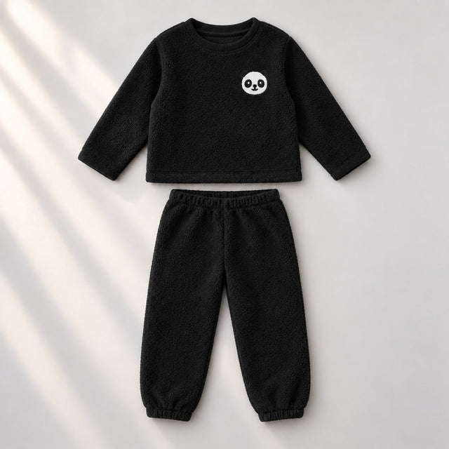 Black Panda Fleece Set top and bottom by Anaario