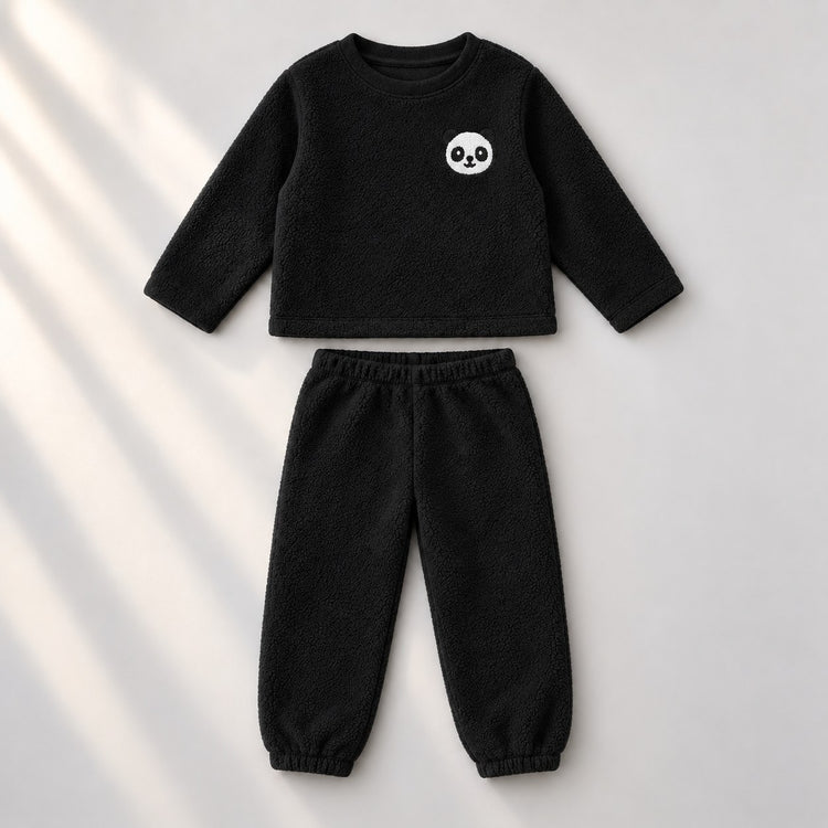 Black Panda Fleece Set top and bottom by Anaario