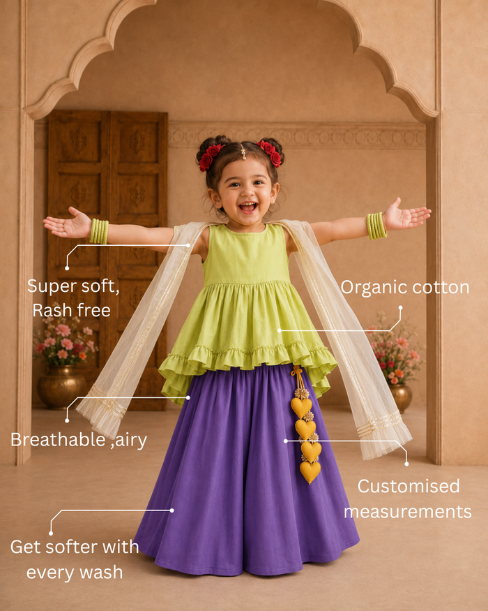 Lime Purple Palazzo Set
