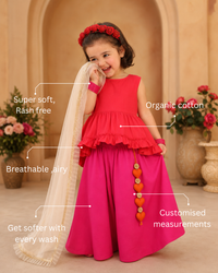Red Pink Palazzo Set