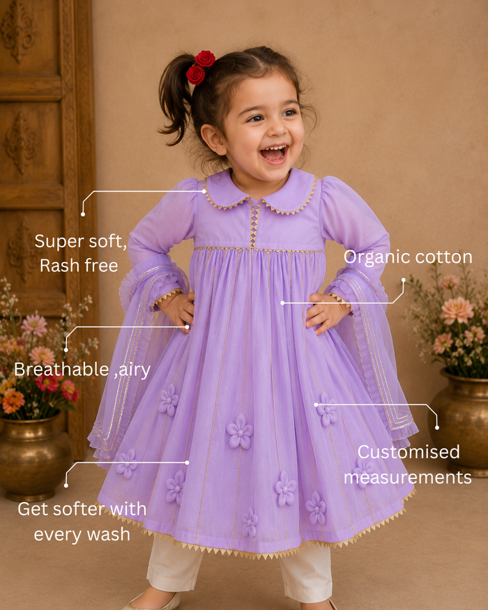 Lilac Anarkali Set