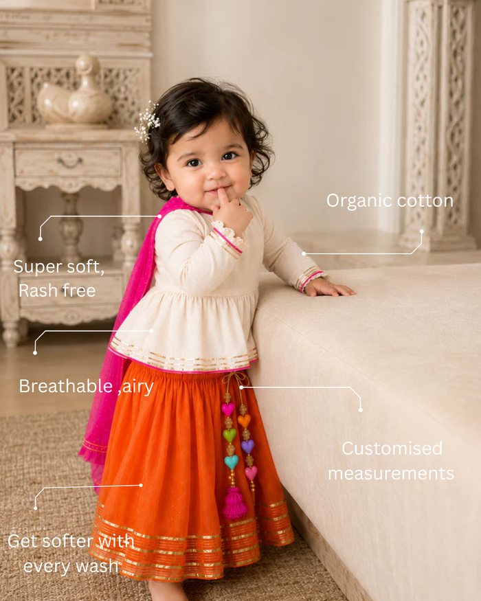 Ivory Peplum Lehenga Set