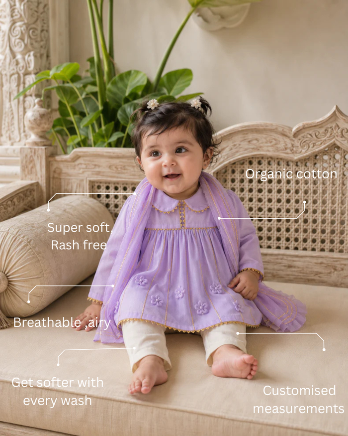 Lilac Anarkali Set