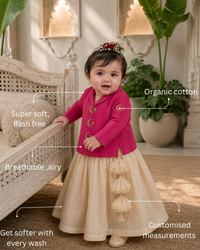 Magenta Moon-Star Jacket-Lehenga Set