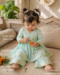 Mint Green Flamingo Angrakha Set