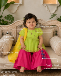 Lime Flamingo Peplum Palazzo Set