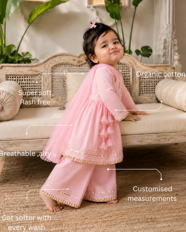 Pink Parrot Angrakha Set