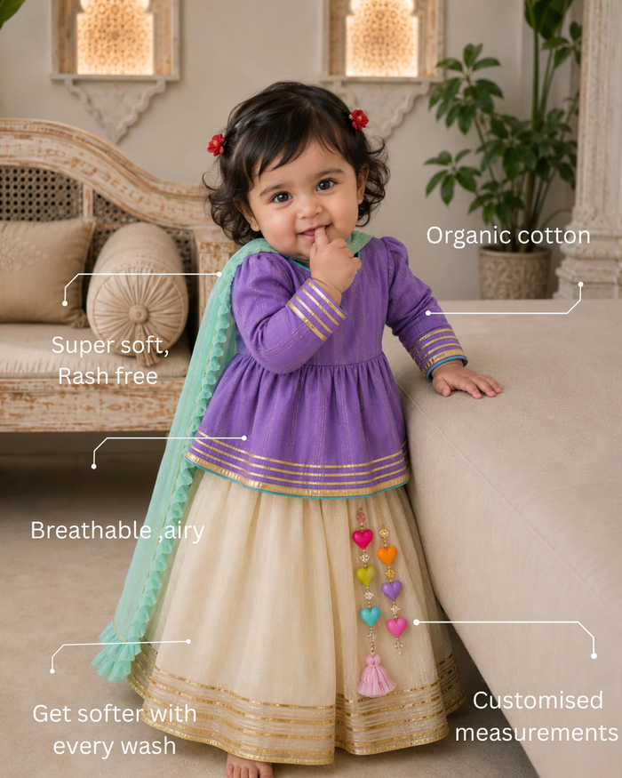 Purple Peplum Lehenga Set