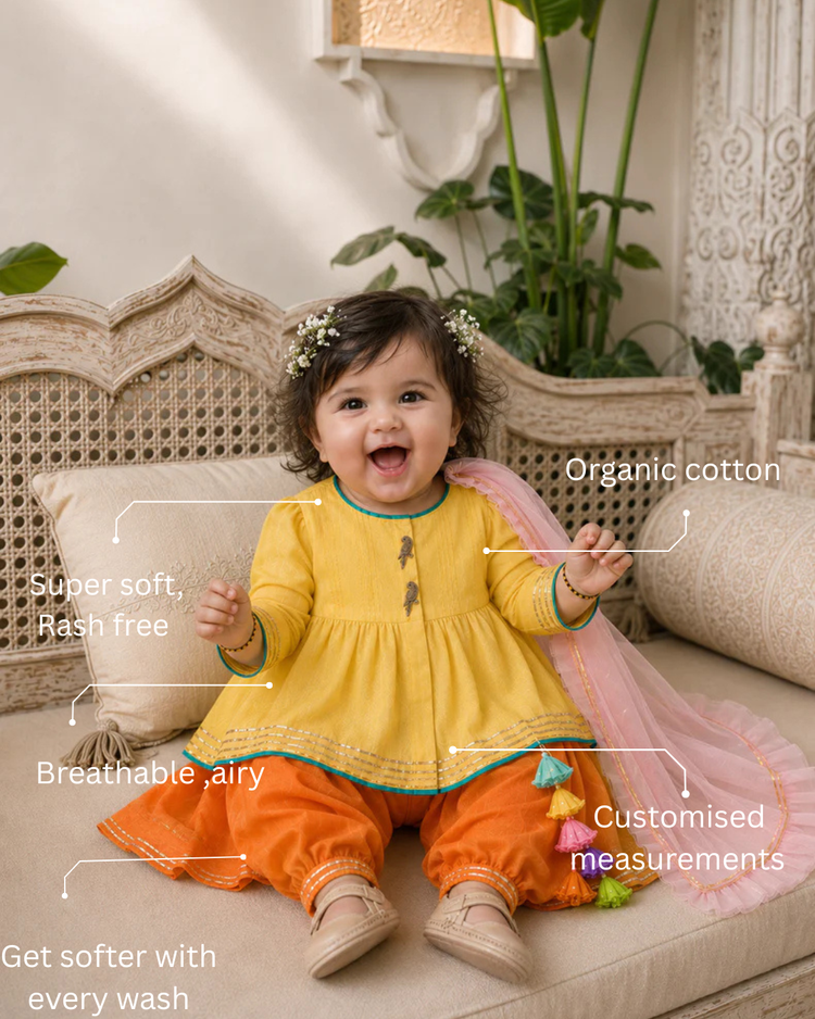 Yellow Parrot Patiala Salwar Set