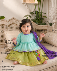 Mint Peplum Lehenga Set