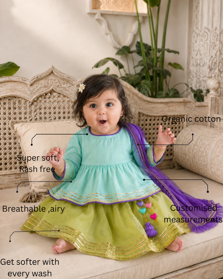 Mint Peplum Lehenga Set